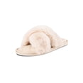thumbnail image 4 of Jessica Simpson Womens Plush Cross Band Plush Memory Foam Slide Slipper, 4 of 9