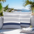 thumbnail image 5 of Abstract Stripe Outdoor Pillow Covers Set of 2 Classic Navy Blue Lines Art Waterproof Throw Pillow Case Decorative Square Cushion Cover for Patio Couch Garden Balcony, 20"x20", 5 of 9