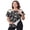Black Print, variant on Shoulder Surgery Shirts for Women Tear Away Short Sleeve Tops After Rotator Cuff Shirts Chemo Port Adaptive Clothing