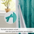 thumbnail image 3 of DWCN Ombre Blackout Curtains–Damask Patterned Thermal Insulated Noise Reducing Grommet Curtains for Bedroom Living Room, 55 x 69 Inches, Set of 2 Panels with Tiebacks, Teal, 3 of 7
