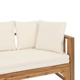 thumbnail image 3 of GDF Studio Camille Outdoor Extendable Acacia Wood Daybed Sofa, Teak and Beige, 3 of 8