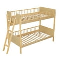 thumbnail image 4 of Twin Size Bunk Bed, Wooden Bunk Bed with 3 Storage Shelves, Convertible Ladder, Natural Finish, 4 of 9