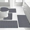 thumbnail image 4 of 5-Piece Foam Bath Mat Set - Soft, Absorbent, Non-Slip Bathroom Rugs in Multiple Sizes and Colors, Machine Washable, 4 of 6
