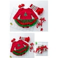 thumbnail image 6 of PINQI Holiday Dress for Toddler Girls Christmas Clothes Little Girl Long Sleeve On My First Christmas Party Ruffle Dress for 0 to 24 Months, 6 of 7