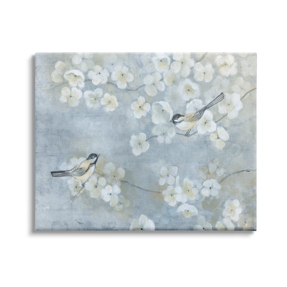 Stupell Industries Song Sparrow Birds Tree Branches Soft Floral Blossoms, 48 x 36, Design by Tava Studios