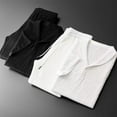 thumbnail image 5 of Gamivast Men's 2 Piece Crinkle Set Shawl Collar V-Neck Shirt and Drawstring Pants Textured Summer Outfit for Beach Lounge Casual Daily Relaxed Wear, 5 of 7