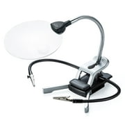 Sanwa Direct Stand Loupe Magnifier with LED light Clip compatible Lens diameter 11 cm Arm with clip 400-LPE016