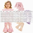 thumbnail image 4 of TOWED22 Girls 2 Piece Outfits Cute Graphic Print Crew Neck Sweatshirt and Cute Wide Leg Pants Clothing Set,Beige,2-3 Y, 4 of 7