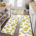 thumbnail image 2 of Yellow Lemon Fruit Slices White Pattern Kitchen Rugs Sets Of 3,Kitchen Runner Rugs Non Skid Washable,Decorative Kitchen Floor Mats for Kitchen,Sink,Laundry,17"x30"+ 17"x47" + 17"x59", 2 of 6