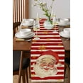 thumbnail image 4 of Red Santa Christmas Burlap-Cotton Table Runner 60 Inches Long,Xmas Snowflake Red Striped Farmhouse Table Runners,Outdoor Dining Tablecloths Decor for Baby Shower Party Wedding 13x60, 4 of 9