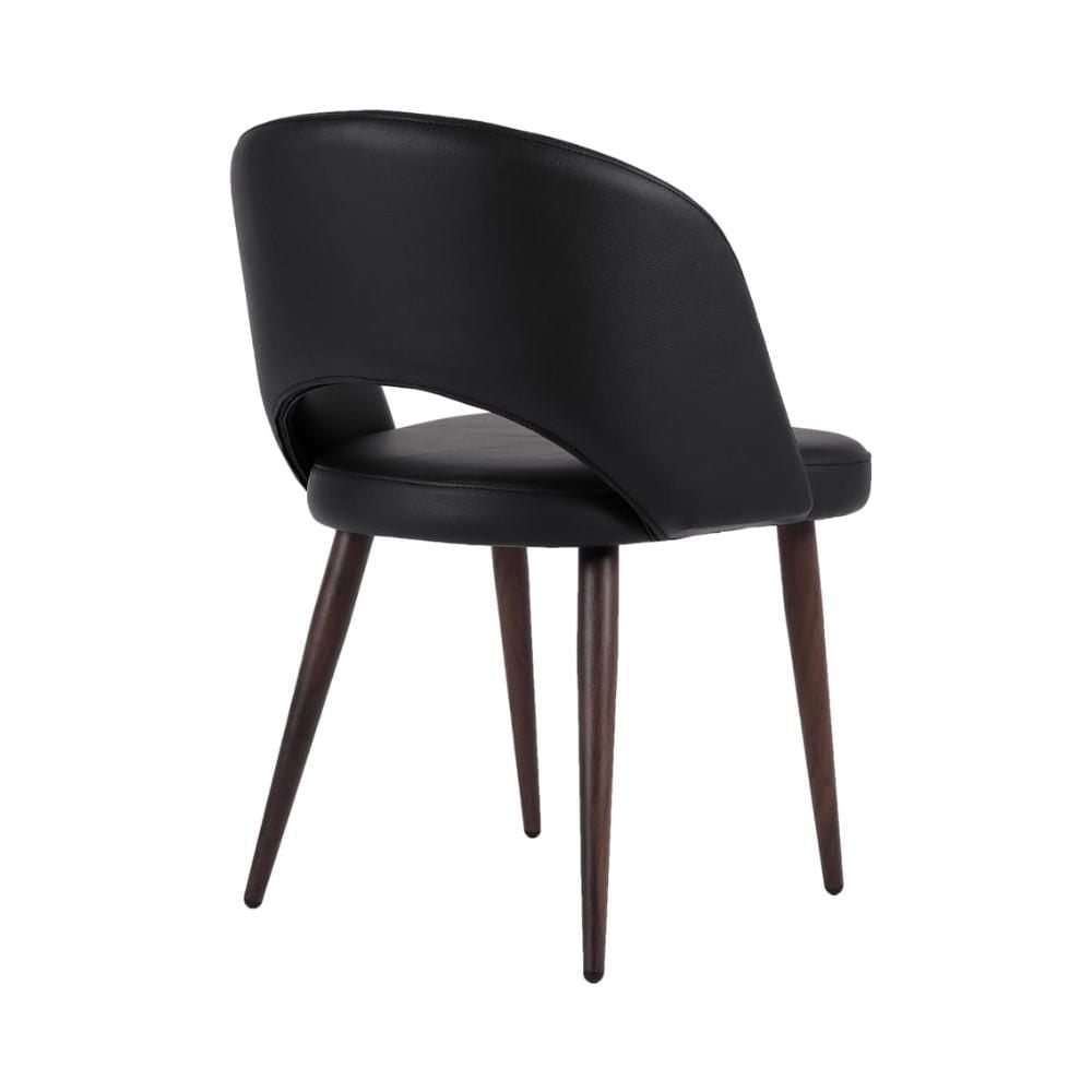 CHAISE DE DIRECTION en revêtement PU et structure en métal noyer noir (faux bois)