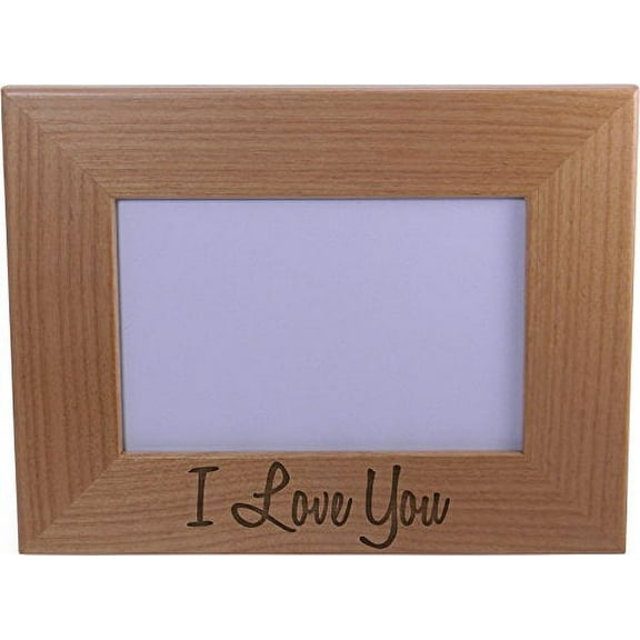 I Love You - Wood Picture Frame Holds 4x6 Inch Photo - Great Gift for Mothers's, Father's Day, Birthday,Valentines Day, Anniversary or Christmas Gift