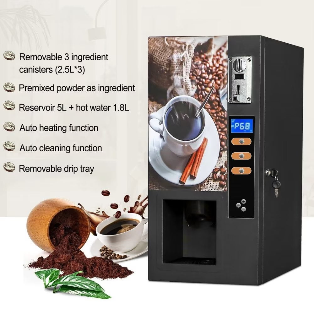 Commercial Hot Coffee Tea Coin Operated Commercial Automatic