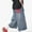 Blue, variant on COSFO Casual Men Jeans Comfort Waist Solid Wide Leg Capris Baggy Stretch with Pockets Mens Denim Pants