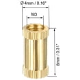 thumbnail image 2 of Unique Bargains M3 x 8mm(L) x 4mm(OD) Female Thread Brass Knurled Threaded Insert Embedment Nuts, 100 Pcs, 2 of 3