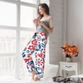 thumbnail image 5 of Salouo Birds Flowers Print Women's Pajama Pants Casual Loose Sweatpants PJs Flowy Pants Drawstring Palazzo for Women Wide Leg Pants Lounge Pajama -X-Large, 5 of 8