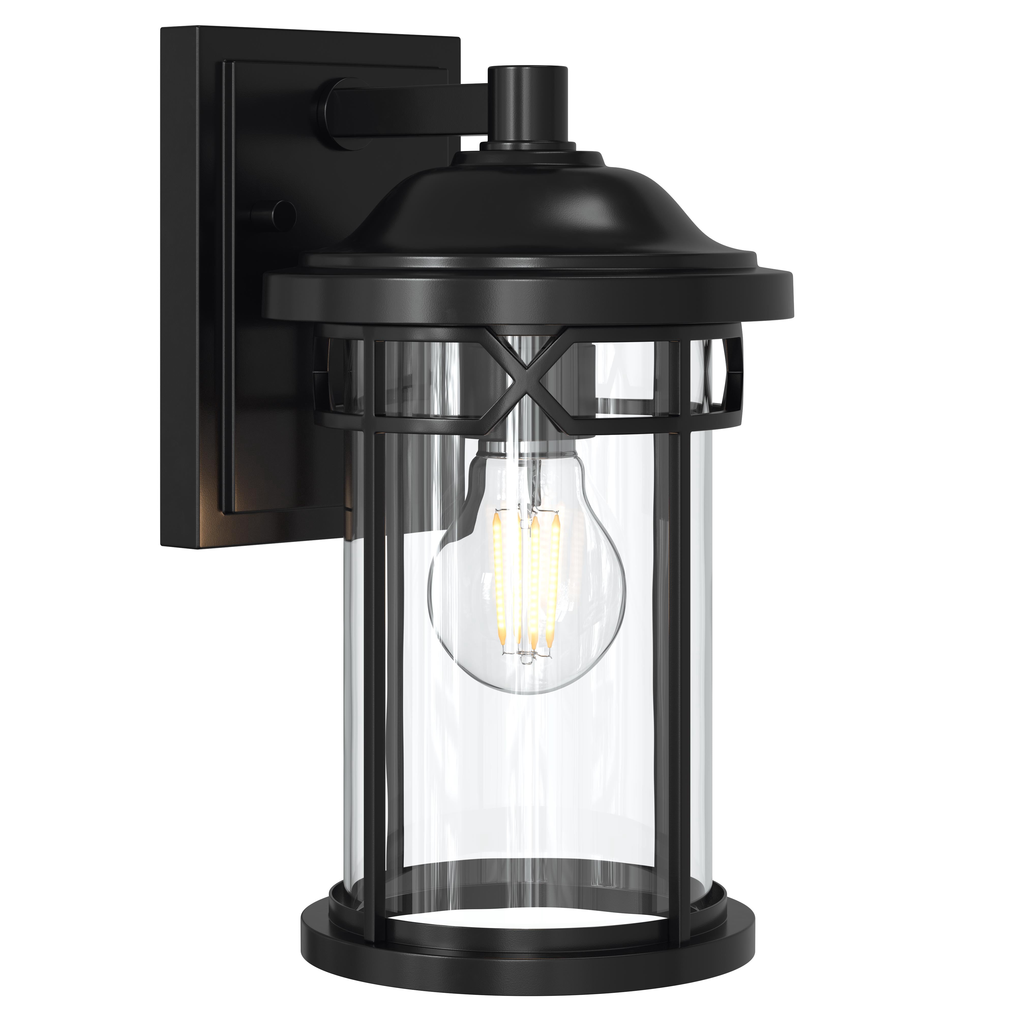 Better Homes & Gardens 11.25" H Transitional 1-Light Outdoor Corded Electric Wall Lantern with Clear Glass