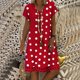 thumbnail image 1 of Vestido De Las Señoras Vestido de lunares para mujer Vestido transpirable con estampado femenino para vacaciones (Rojo 5XL) Cgtredaw Para estrenar, 1 of 1