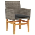 thumbnail image 4 of Sillas de patio VidaXL gris poliratán y madera, tumbona de exterior, 4 of 9