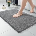 thumbnail image 1 of Alfombra de baño LOCHAS Luxury Shaggy de 60 x 90 cm, color gris claro, 1 of 7
