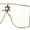 All Gold, variant on Womens Rhinestone Shield Lace Mesh Lens Luxury Metal Rim Sunglasses Black Brown