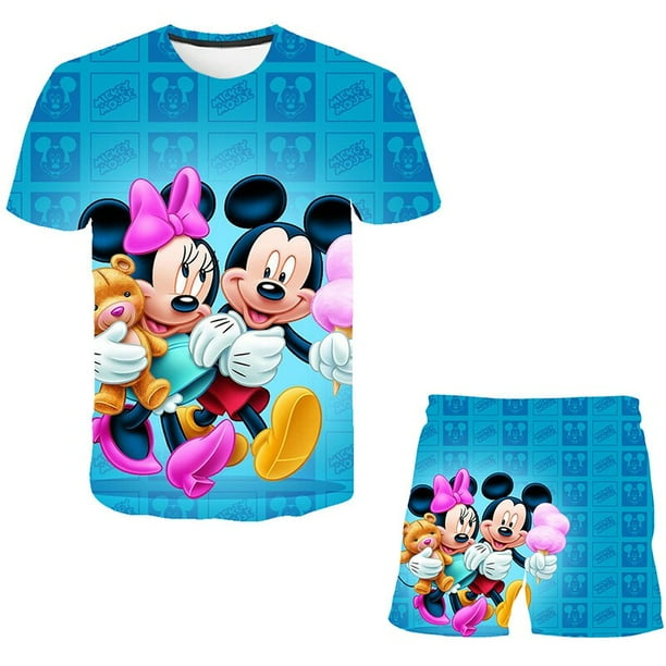 Conjuntos de ropa de Minnie Mouse para bebés, ropa para niños, chándal de manga corta de verano para niños, trajes deportivos, disfraz para niños, ropa 9T Gao Jinjia LED