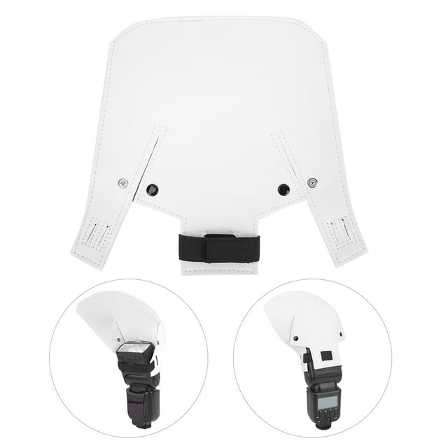 Flash Diffuser, PU Material Flash Light Reflector Wear Resistant With Hook And Elastic Band For Most SLR Cameras
