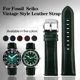 thumbnail image 4 of Correa de reloj de piel de vaca vintage de 20 mm y 22 mm para Fossil Je-ep Wrangler Seiko, pulsera de cadena de reloj verde retro de cuero genuino para hombres y mujeres, 4 of 5