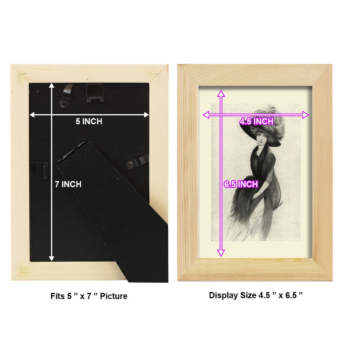 Feather Hat II -Framed Print w/glass-Natural Wood