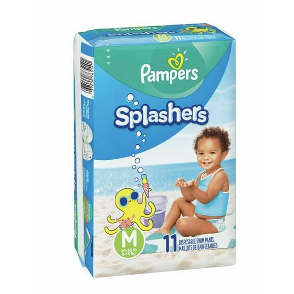 Splashers Swim Diapers Disposable Swim Pants, Medium 20-33 lb, 11 Count   Inflatable Pool Ball 5 inch