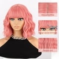 thumbnail image 3 of DOPI Short Ombre Blonde Wigs Wavy Bob Wig with Bangs Women Synthetic Curly Pastel Bob Wig for Girl Colorful Cosplay Wigs, 3 of 6