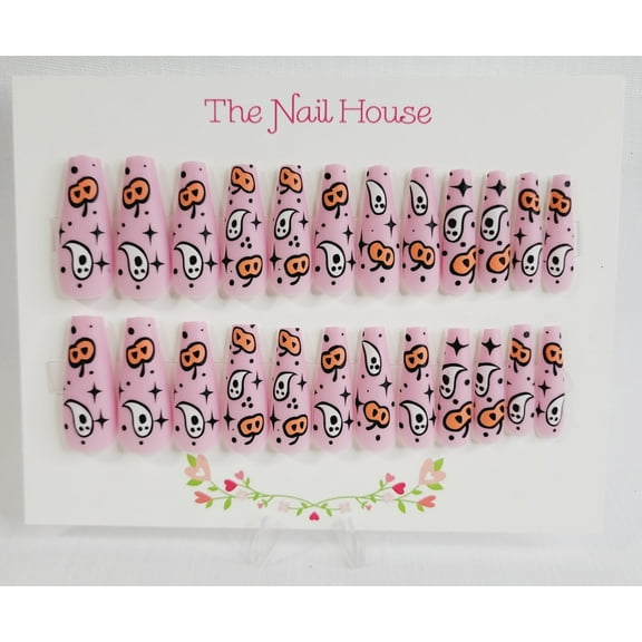 I Love Halloween Matte Coffin Press-On Nails By The Nail House NH - 24 Pieces