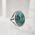 thumbnail image 3 of Natural Blue Copper Turquoise Ring, Turquoise Ring, December Birthstone, Designer Band, 925 Sterling Silver, Womens Ring, Christmas, Thanksgiving, Handmade, Statement Jewelry, Natural Turquoise Ring, 3 of 6