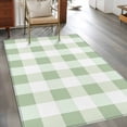 thumbnail image 3 of Sage Green Plaid 3'x5' Washable Rug, Spring Farmhouse Buffalo Checkered Non-Slip Area Rugs for Entryway Kitchen Classroom, Dorm Throw Carpet, Low Pile Soft Indoor Floor Mat, 3 of 9