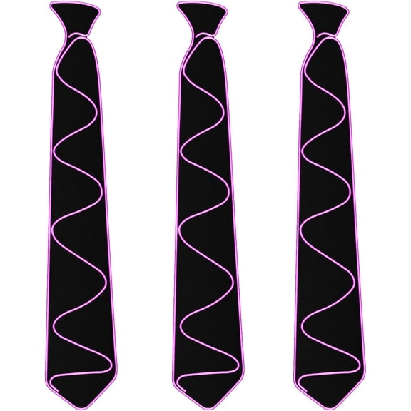 LINLIN 3 Pcs LED Tie Light Tie Glow Light Tie Neon LED Ties LED Light Tie Cool Novelty Tie for Party