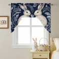 thumbnail image 5 of Easter Rabbits Swag Valances for Kitchen Window, Country Blue Bunny Easter Egg Flowers Leaf Plant Blue Small Swag Valances Rod Pocket Curtain Drapes Window Treatment for Bedroom Bathroom, 56x36 Inch, 5 of 9