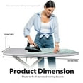 thumbnail image 4 of Home Intuition Iron Scorch Resistant Ironing Board Cover and Pad, 15x54, Standard Size Coated Thick Padding, Grey, 4 of 7