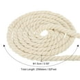thumbnail image 2 of Unique Bargains Natural Twisted Cotton Rope 5/8 Inch x 82 Feet 3 Strand Tug of War Rope with Sealing Tape Beige, 2 of 5