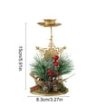 thumbnail image 3 of Bfogop Christmas Candle Holders Set, Metal Christmas Themed Metal Holiday Decor with Pine Branches, Pinecones, Red Berries, Candlesticks for Table Decor, Holiday Party, Home Decor, 3 of 6