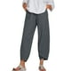 thumbnail image 4 of Mujer Pantalones Bolsillo Noveno Pantalones Pantalones deportivos holgados de pierna ancha, Gris, XXXL Eigraketly AP002213-13, 4 of 5