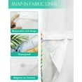 thumbnail image 3 of No Hook Shower Curtain with Snap-in Liner, Palm Tree Waterproof Fabric Bathroom Curtains, Butterfly Gnomes Coastal Starfish Shell Plaid Bath Curtains & Mesh Top Window 72"x96" Extra Long, 3 of 6