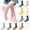 Pink, variant on Spazoro Girls 100% Cotton Crew Socks, Ribbed Cuff Solid Color Breathable Stretchable Anti‑Slip Mid Calf Casual Daily Socks Pink