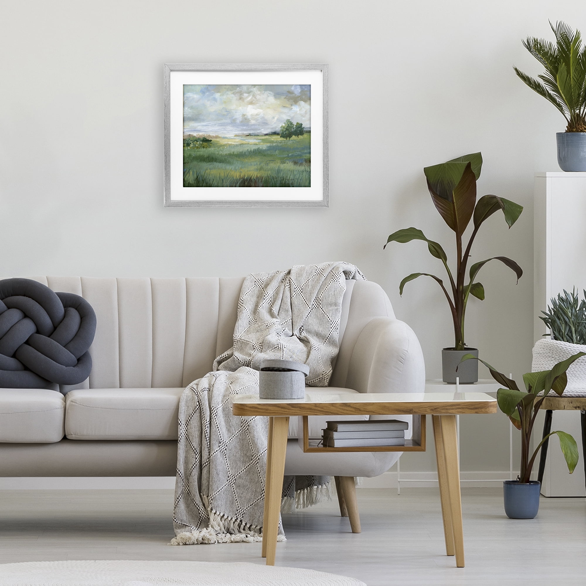 Stupell Industries Idyllic Summer Field Gray Framed Print Under Glass, design by Nan