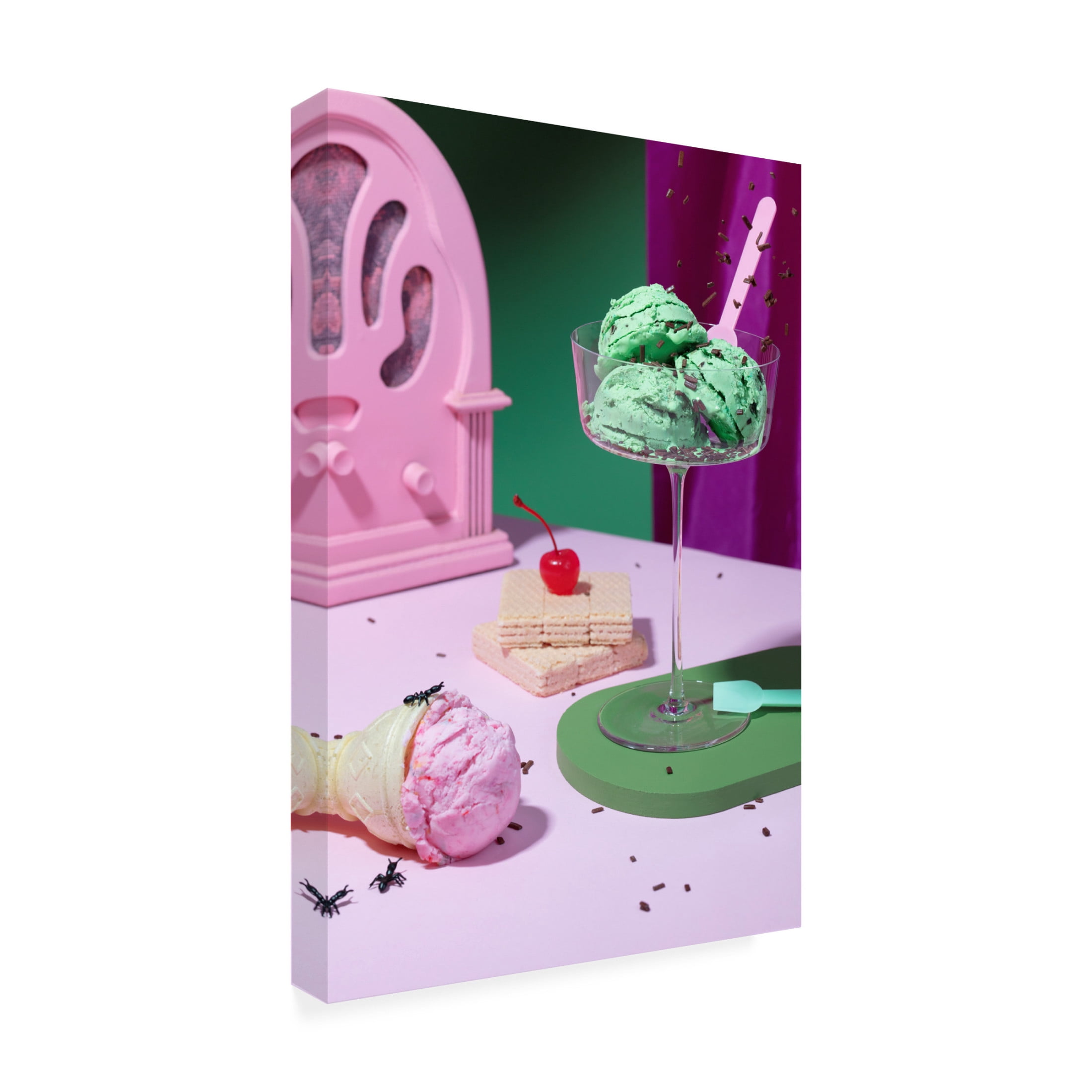 Canvas Wall Art - Julia Ramiro 'Icecream 3' Wall Art for Living Room, Bedroom, or Office D?cor by Trademark Fine Art - 22 x 32 Inches