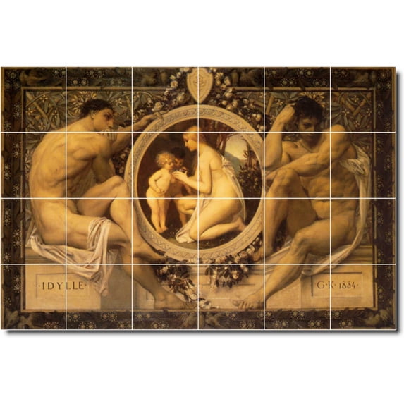 Ceramic Tile Mural-Gustave Klimt Historical Painting 49. 36" w x 24" h using (24) 6 x 6 ceramic tiles