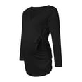 thumbnail image 3 of T-shirt de Maternité pour Femmes à Ourlet Régulier, Décontracté, Manches Longues, Col Rond, Basique, Allaitement, Haut, Ceinture, Allaitement, 3 of 5