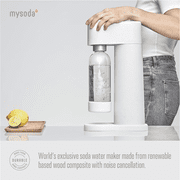 Mysoda Ruby 2 Sparkling Water Maker Soda Machine 1L Bottle White Silver Manual Carbonator