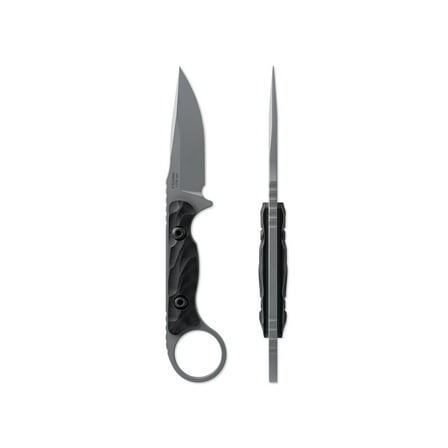 Toor Knives Jank Shank S Fixed Blade Knife, 3in, CPM M4 Steel, G10 Handle, Phantom Grey, Black Hydro Static