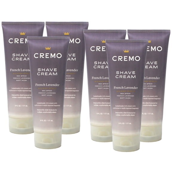 Cremo French Lavender Concentrated Shaving Cream 6 Fl. Oz. - Pack of 4