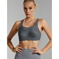 thumbnail image 5 of Wingslove High Impact Sports Bras for Women Seamless Full Coverage Non Padded High Neck Woukout Bra(Grey,34D), 5 of 7